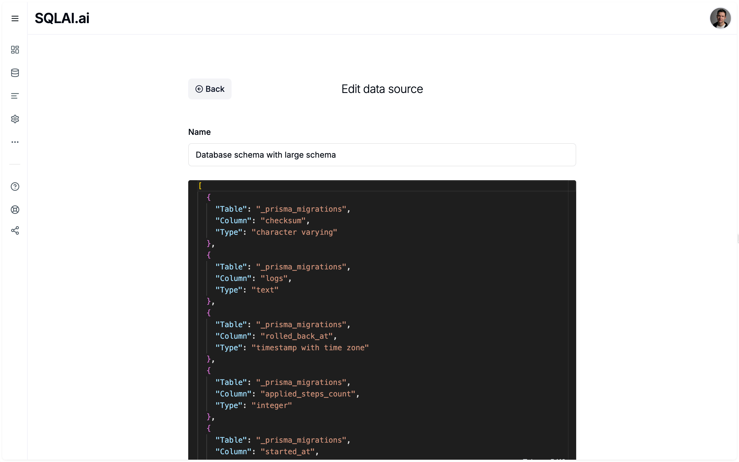 Use large database schema