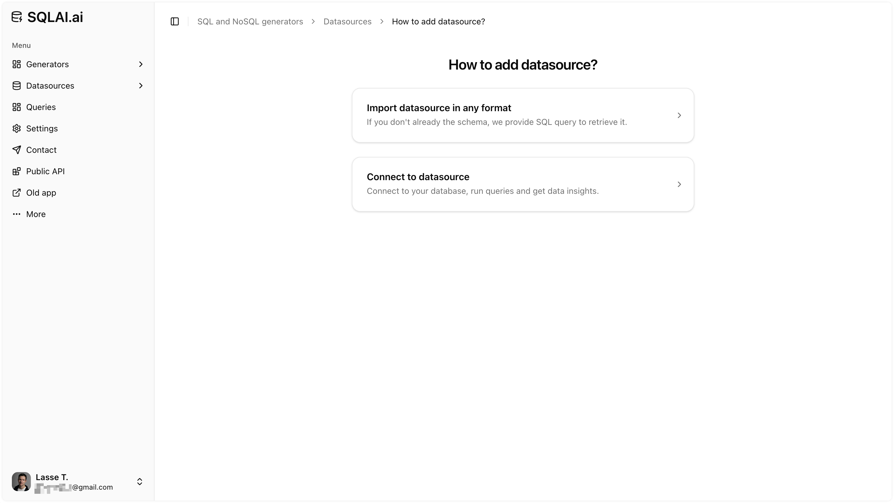 Add data source to SQLAI.ai
