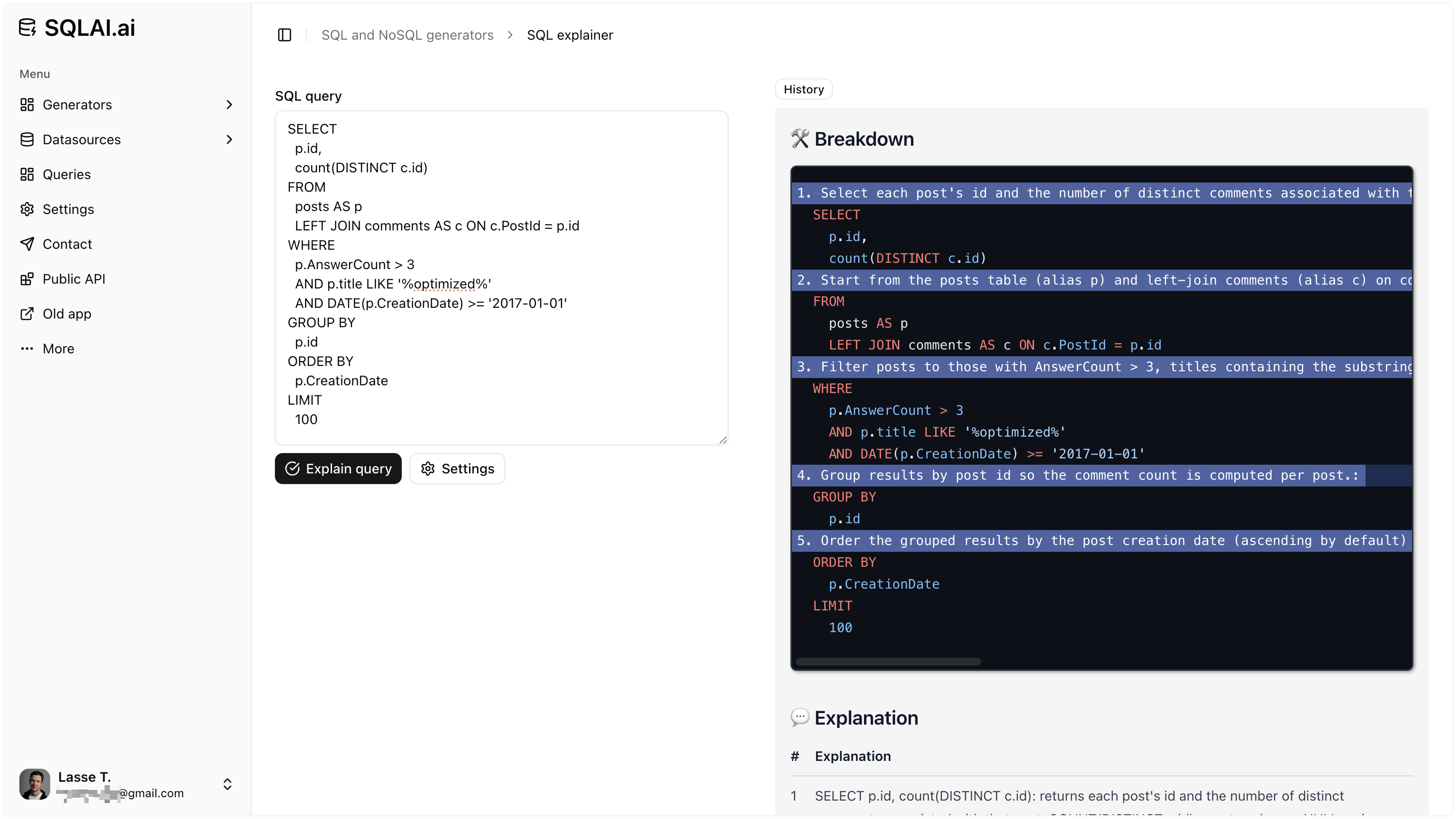 Explain SQL query in seconds with AI.